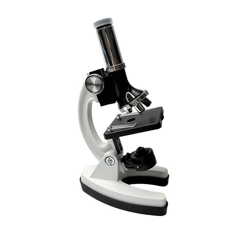 Microscopium biologicum, microscopio electronico perscrutando, in schola laboratorium  
