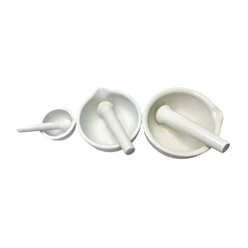 Chemia lab ceramico mortario albo et pistillo