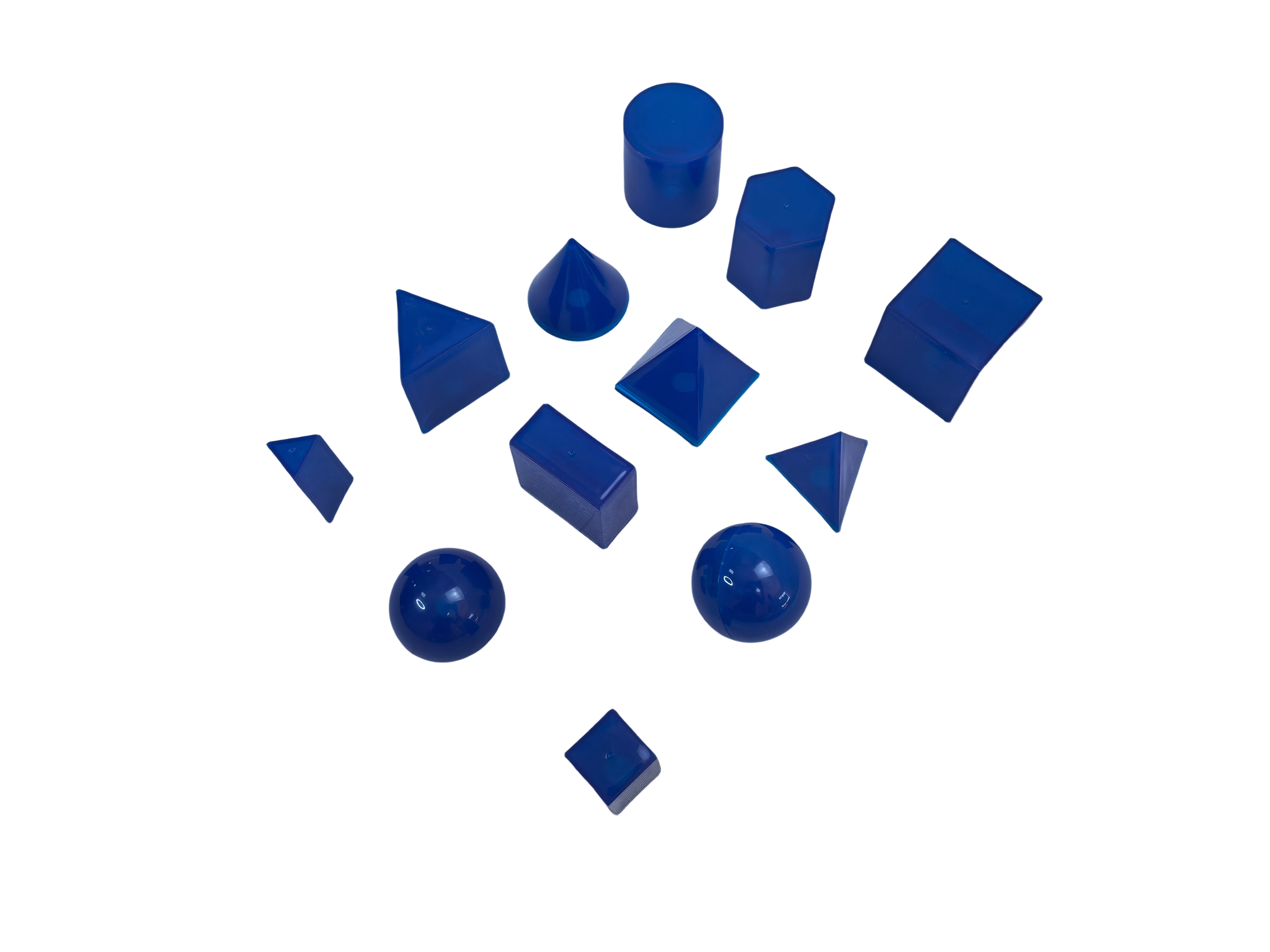 12 fragmentum pellucidum 3D solidi geometrici exemplar set